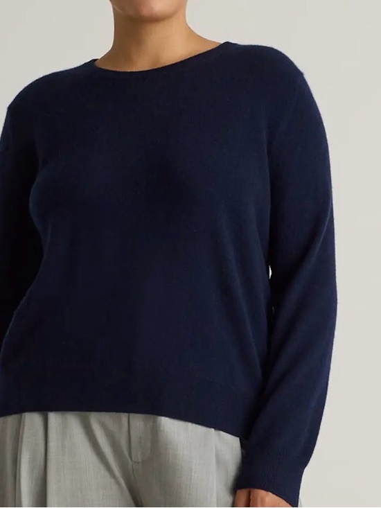 Quince Sweaters - Quince XL Cashmere Crewneck Sweater - Navy Blue
